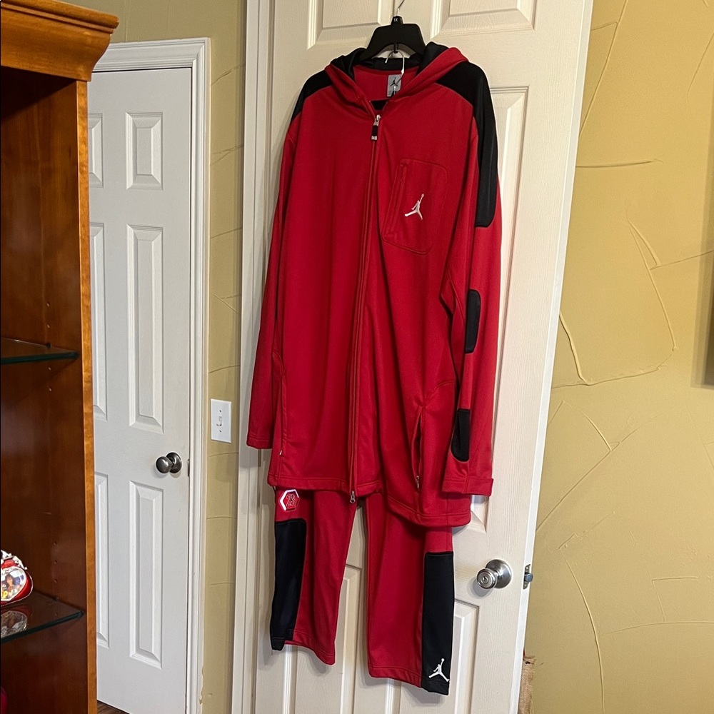 Jordan Red and Black Hoodie Matching Set
